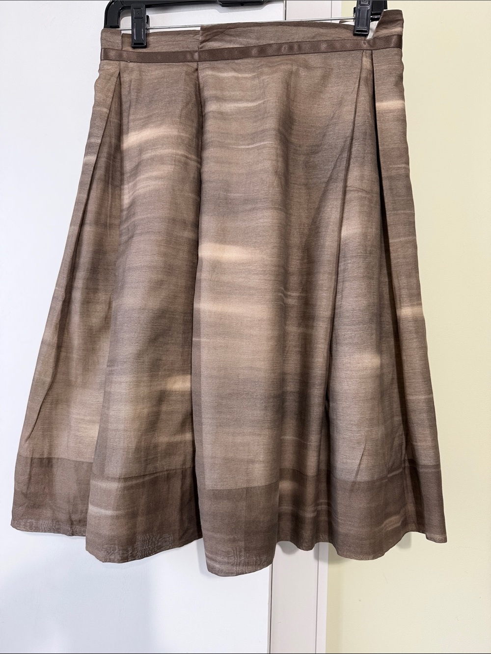 Hugo boss cotton silk Brown Pleated A-Line Skirt size 4